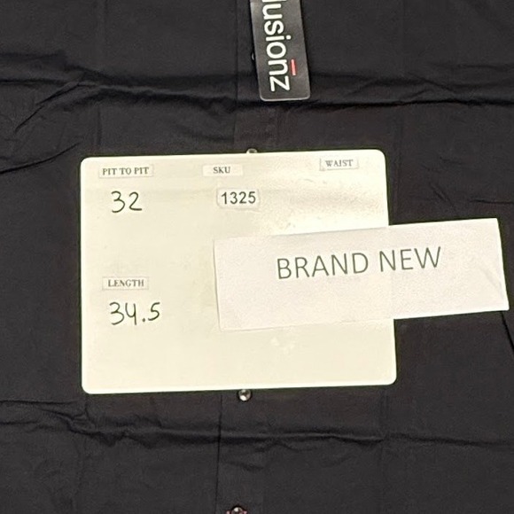 Vintage Illusionz Men's Black Long Sleeve Button‎ Up Dress Shirt Size 6XL - Picture 6 of 6